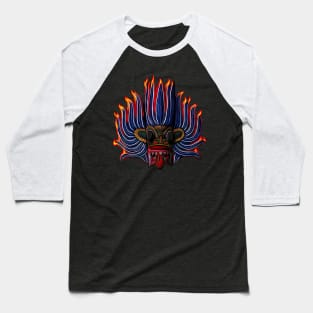 Devil mask on fire Baseball T-Shirt